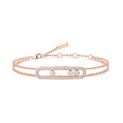 Messika Move Classique bracelet, pink gold and pave diamonds