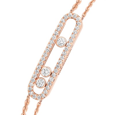 Messika Move Classique bracelet, pink gold and pave diamonds