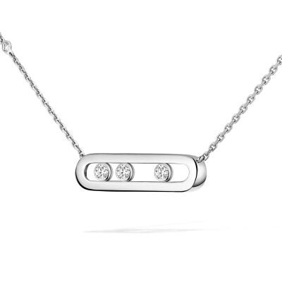 Collier Messika Baby Move Classique en or blanc et diamants