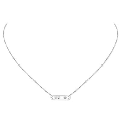 Collier Messika Baby Move Classique en or blanc et diamants