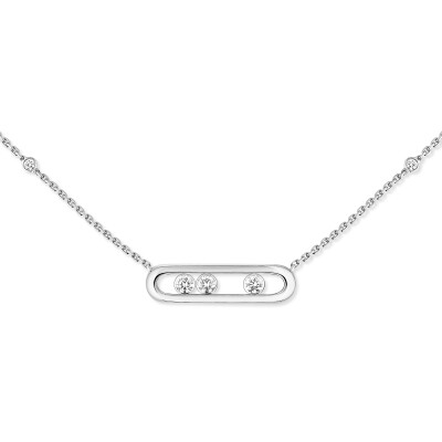 Collier Messika Baby Move Classique en or blanc et diamants
