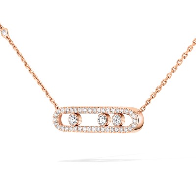 Collier Messika Baby Move Classique pavé en or rose et diamants