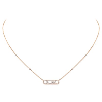 Collier Messika Baby Move Classique pavé en or rose et diamants