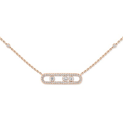 Collier Messika Baby Move Classique pavé en or rose et diamants