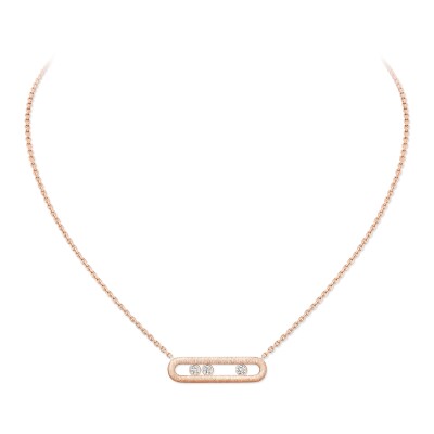 Collier Messika Move Classique ciselé en or rose et diamants