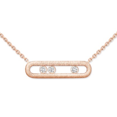Collier Messika Move Classique ciselé en or rose et diamants