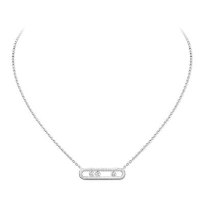 Collier Messika Move Classique ciselé en or blanc et diamants