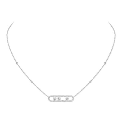 Collier Messika Move Classique pavé en or blanc et diamants