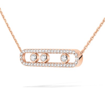 Collier Messika Move Classique pavé en or rose et diamants