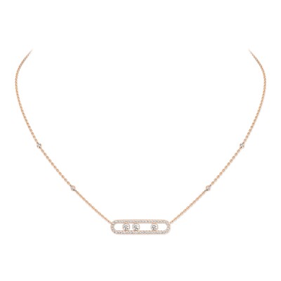 Collier Messika Move Classique pavé en or rose et diamants