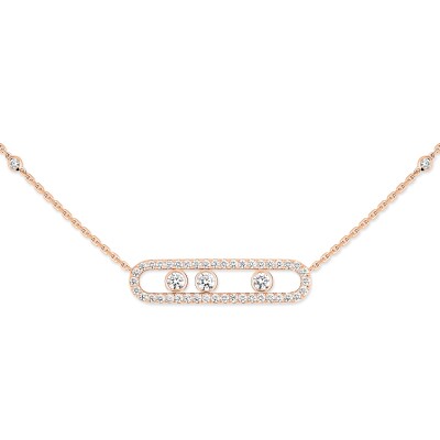 Collier Messika Move Classique pavé en or rose et diamants