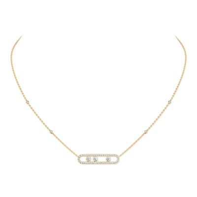 Collier Messika Move Classique pavé en or jaune et diamants