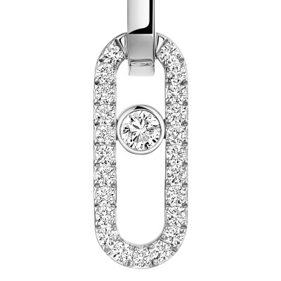 Messika Move Link drop earrings, white gold and diamonds