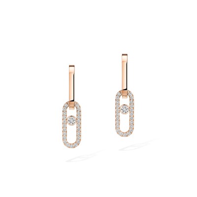 Messika Move Link drop earrings, pink gold and diamonds