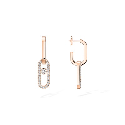 Messika Move Link drop earrings, pink gold and diamonds