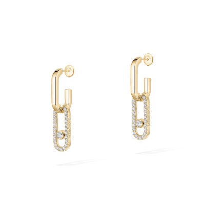 Messika Move Link drop earrings, yellow gold and diamonds