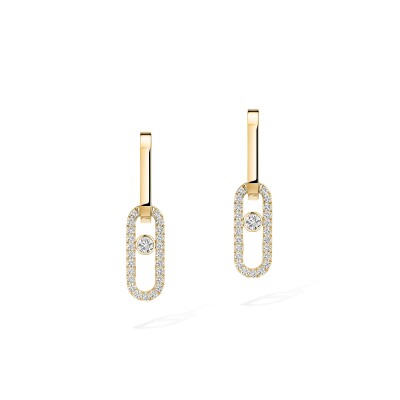 Messika Move Link drop earrings, yellow gold and diamonds