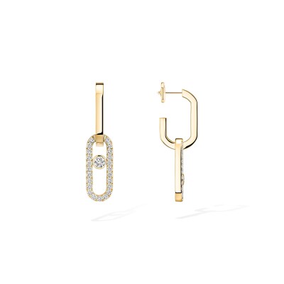 Messika Move Link drop earrings, yellow gold and diamonds