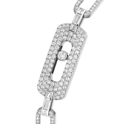 Messika Move Link bracelet, white gold and pave diamonds