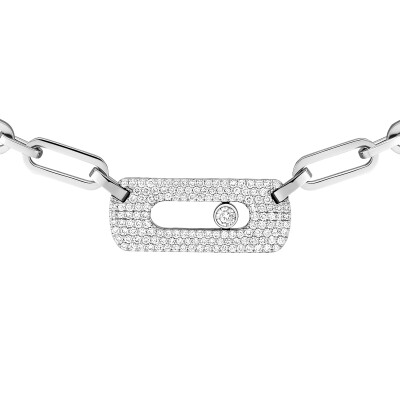 Collier Messika Move Link en or blanc et diamants