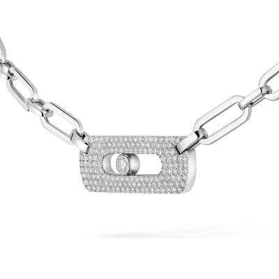 Collier Messika Move Link en or blanc et diamants