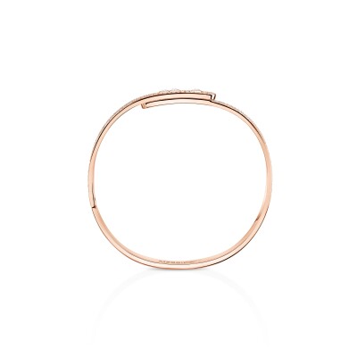Messika Move Noa bangle bracelet, pink gold and pave diamonds