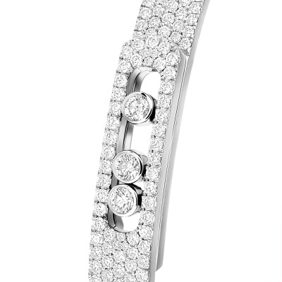 Bracelet bangle Messika Move Noa pavé en or blanc et diamants