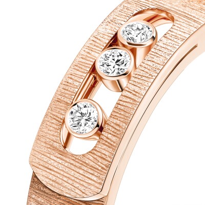 Bague Messika Move Noa ciselé en or rose et diamants