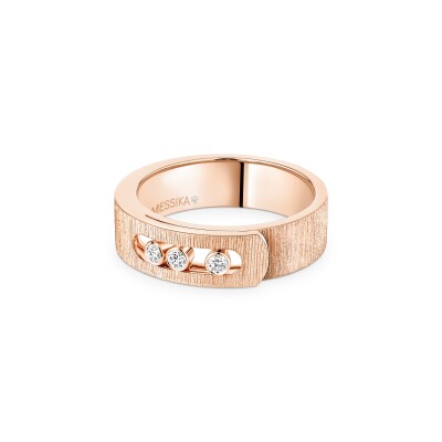 Bague Messika Move Noa ciselé en or rose et diamants