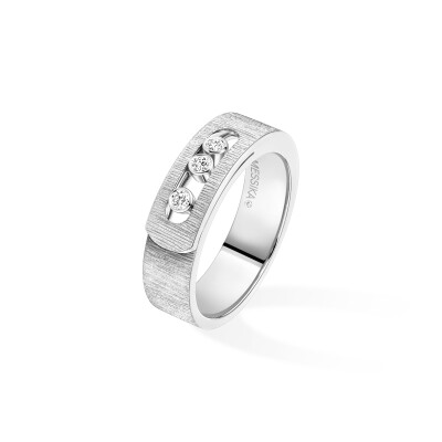Bague Messika Move Noa ciselé en or blanc et diamants