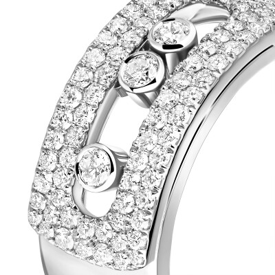 Bague Messika Move Noa GM pavée en or blanc et diamants