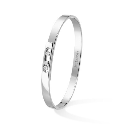 Bracelet bangle Messika Move Noa PM en or blanc et diamants