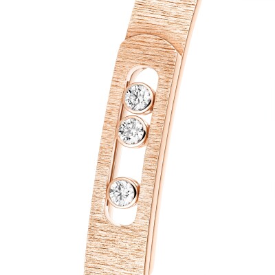 Bracelet bangle Messika Move Noa ciselé en or rose et diamants
