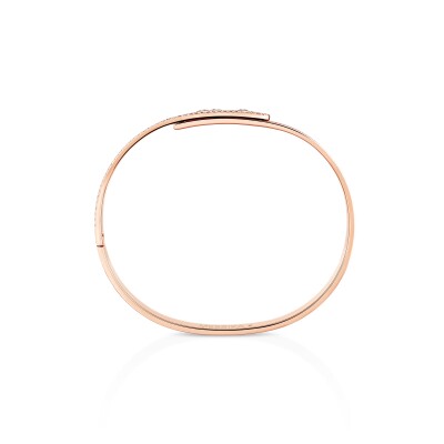 Bracelet bangle Messika Move Noa ciselé semi pavé en or rose et diamants