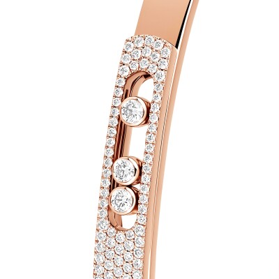 Bracelet bangle Messika Move Noa PM pavé en or rose et diamants