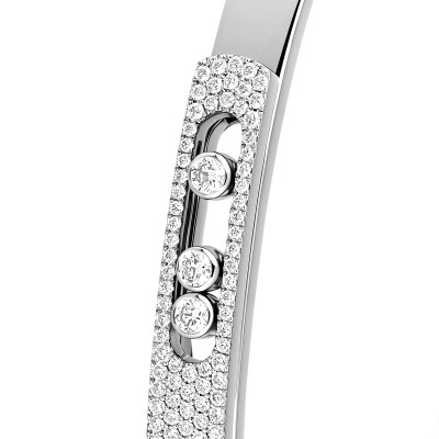 Bracelet bangle Messika Move Noa PM pavé en or blanc et diamants