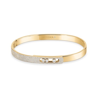 Bracelet bangle Messika Move Noa PM pavé en or jaune et diamants
