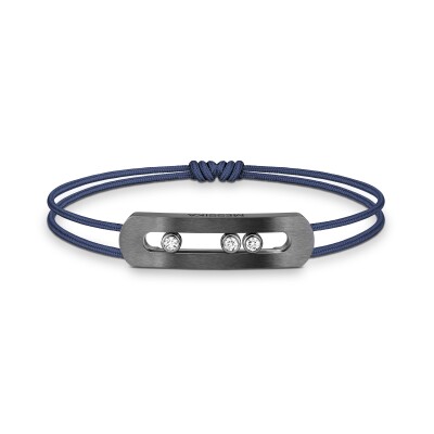 Messika Move Titanium cord bracelet, graphite titanium and diamonds
