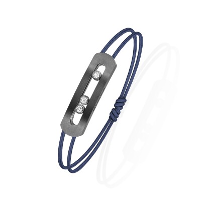 Messika Move Titanium cord bracelet, graphite titanium and diamonds