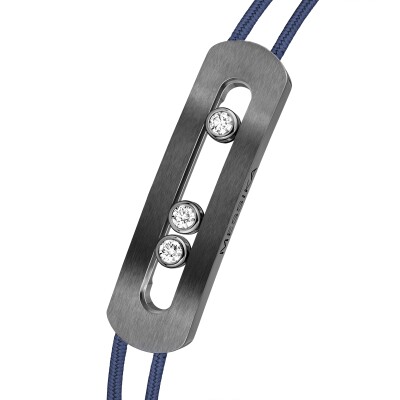 Messika Move Titanium cord bracelet, graphite titanium and diamonds