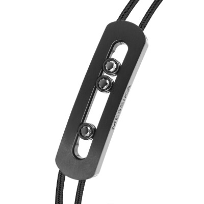 Bracelet cordon Messika Move Titanium en titane noir et diamants