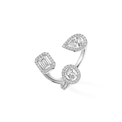 Bague Messika My Twin Trilogy en or blanc et diamants 3x0.25ct