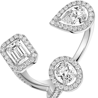 Bague Messika My Twin Trilogy en or blanc et diamants 3x0.25ct