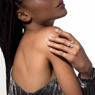 Bague Messika My Twin Trilogy en or blanc et diamants 3x0.25ct