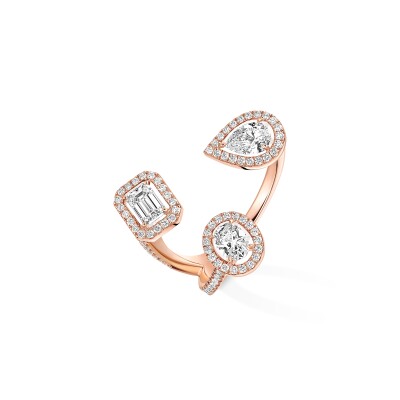 Bague Messika My Twin Trilogy en or rose et diamants 3x0.25ct