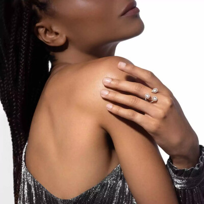 Bague Messika My Twin Trilogy en or rose et diamants 3x0.25ct