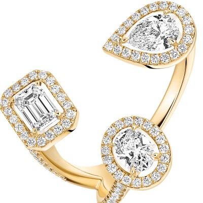 Bague Messika My Twin Trilogy en or jaune et diamants 3x0.25ct