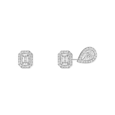 Boucles d'oreilles Messika My Twin 1+2 en or blanc et diamants 3x0.10ct