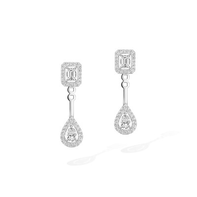 Boucles d'oreilles Messika My Twin Toi & Moi en or blanc et diamants 4x0.15ct
