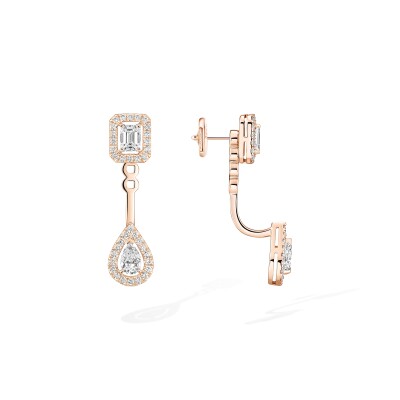 Boucles d'oreilles Messika My Twin Toi & Moi en or rose et diamants 4x0.15ct